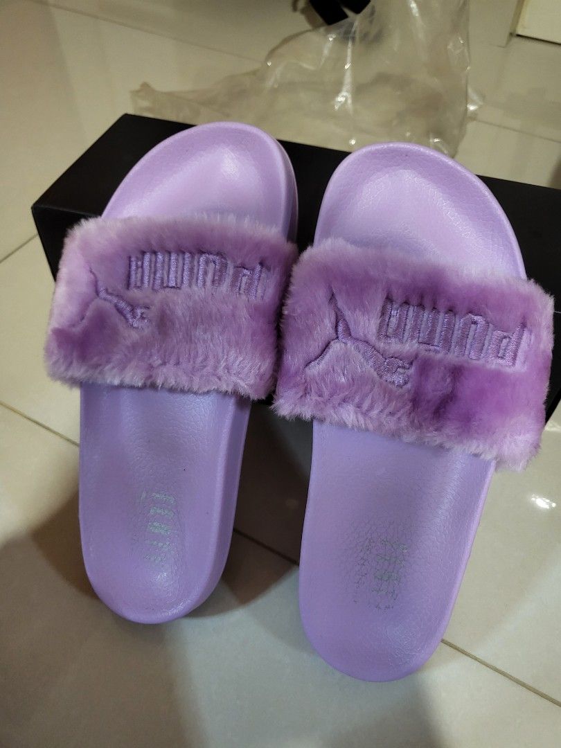Purple fenty slides sale