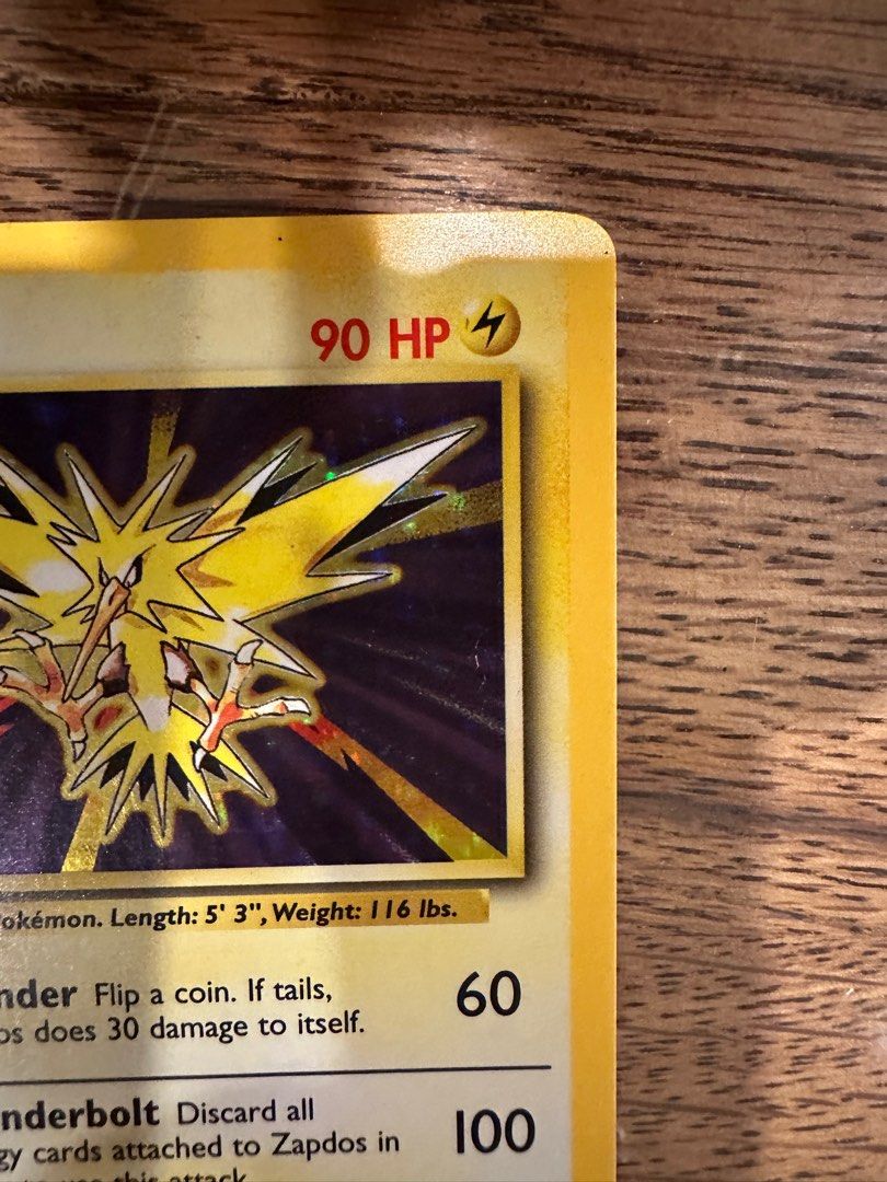 Pokémon card Base set Zapdos, Hobbies & Toys, Toys & Games on Carousell