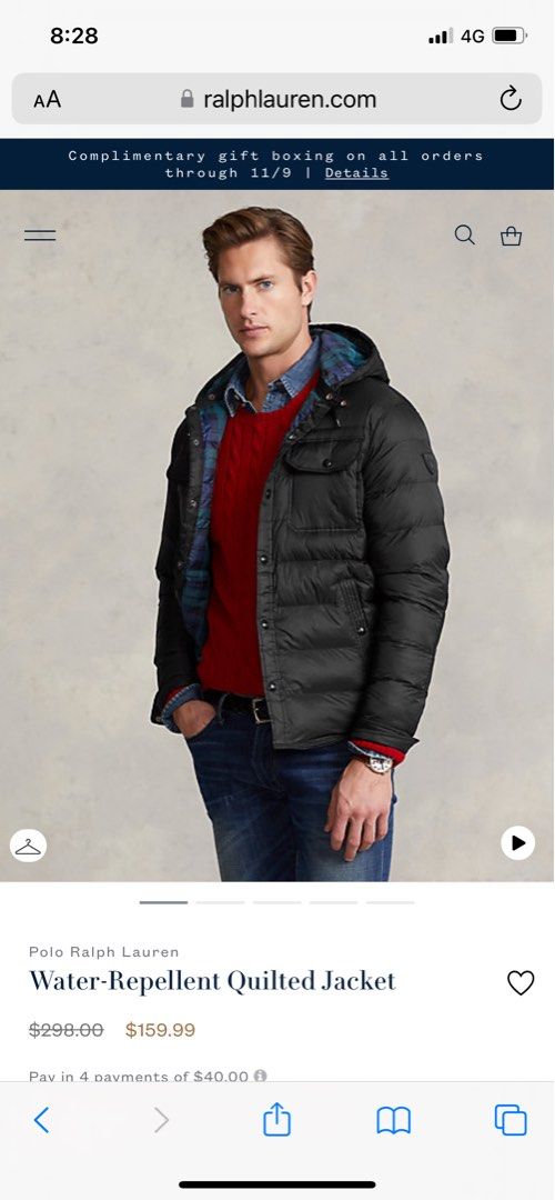 Polo Ralph Lauren Water-Repellent Quilted Jacket, Men's Fashion, Coats,  Jackets and Outerwear on Carousell
