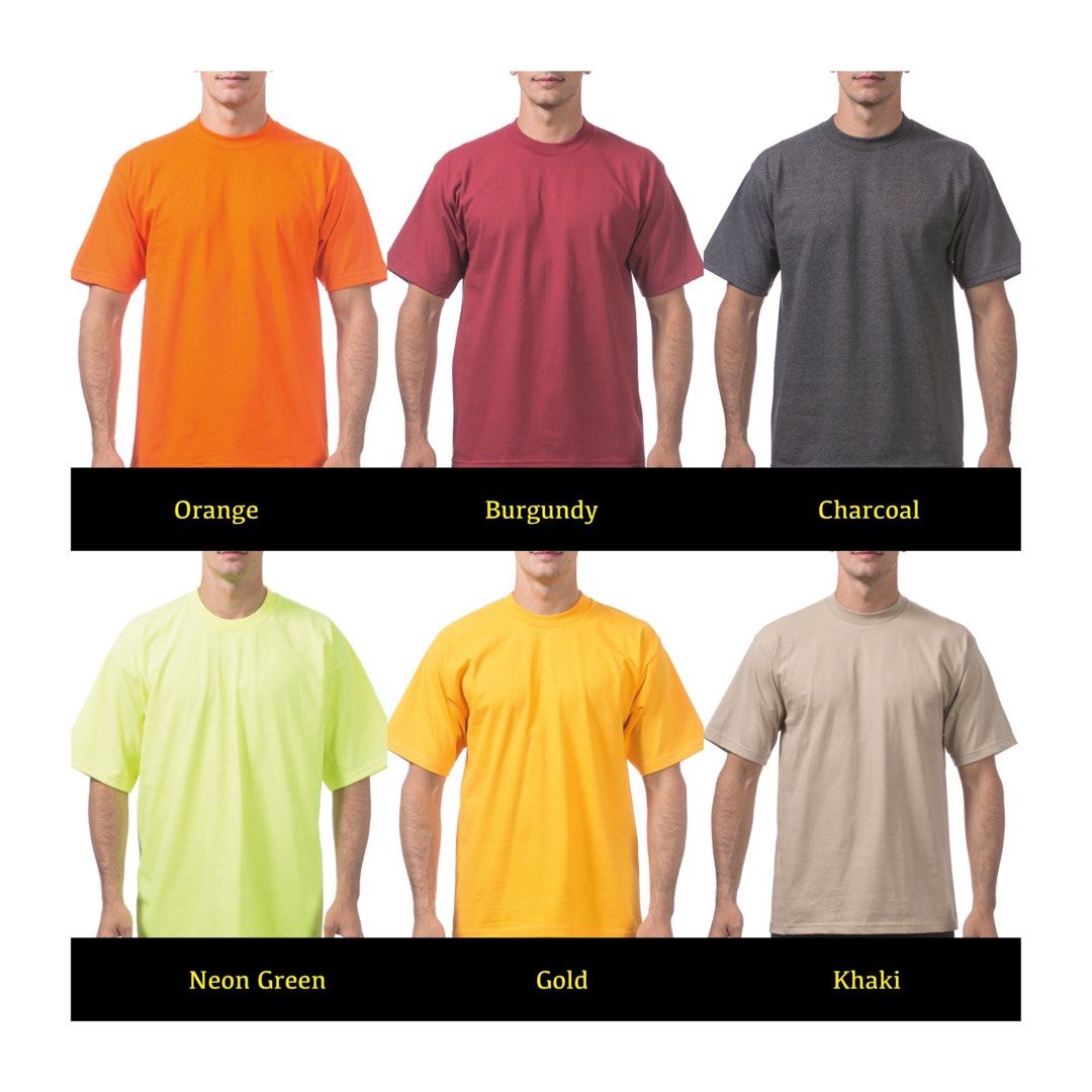 Pro Club Men's Heavyweight Cotton Short Sleeve Crew Neck T-Shirt 