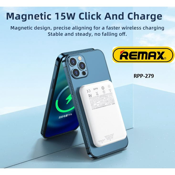 REMAX RPP-279 Wireless Powerbank 5000mAh MARTIN SERIES 15W MAGNETIC ...