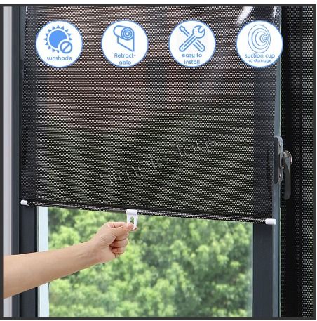Sunshade Blackout Curtain Roller Blind With Suction Cups For