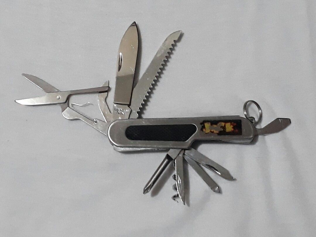 Swiss knife (Category: Knives & Chopping Boards) located in Manila. Submitted by racgeb (Listing ID 1194690135, Image 2). Description: swiss knife 11 in 1 stainless steel made in China this swiss knife is almost 15yrs old used but in good condition & stock in my closet only. ship @ buyer expense lalamove pls.respect, tnx.