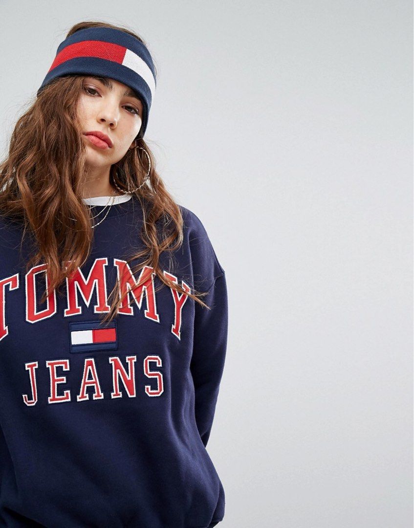 Tommy Hilfiger 90s Capsule Logo Sweatshirt Women s Fashion Tops