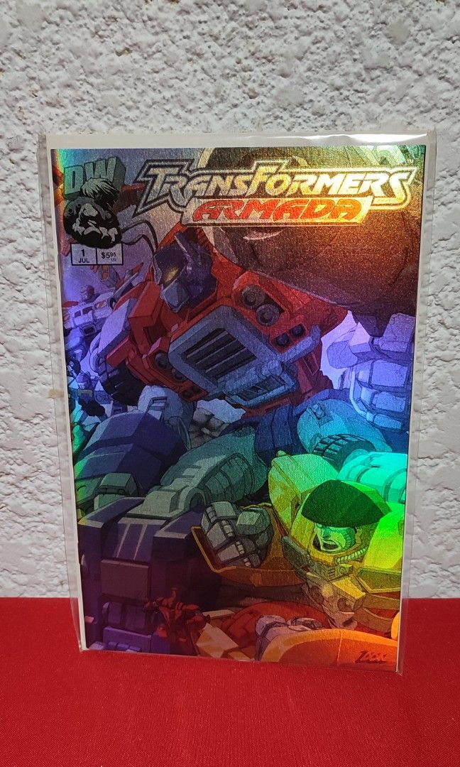 Transformers Armada #1 Chrome Foil Variant Cover Comic Book Optimus Prime (Category: Comics & Manga) located in Paranaque City. Submitted by kasumechan (Listing ID 1194744863, Image 1). Description: MOP 💸: GCash or BDO MOD 🛵: Lalamove or GogoExpress.