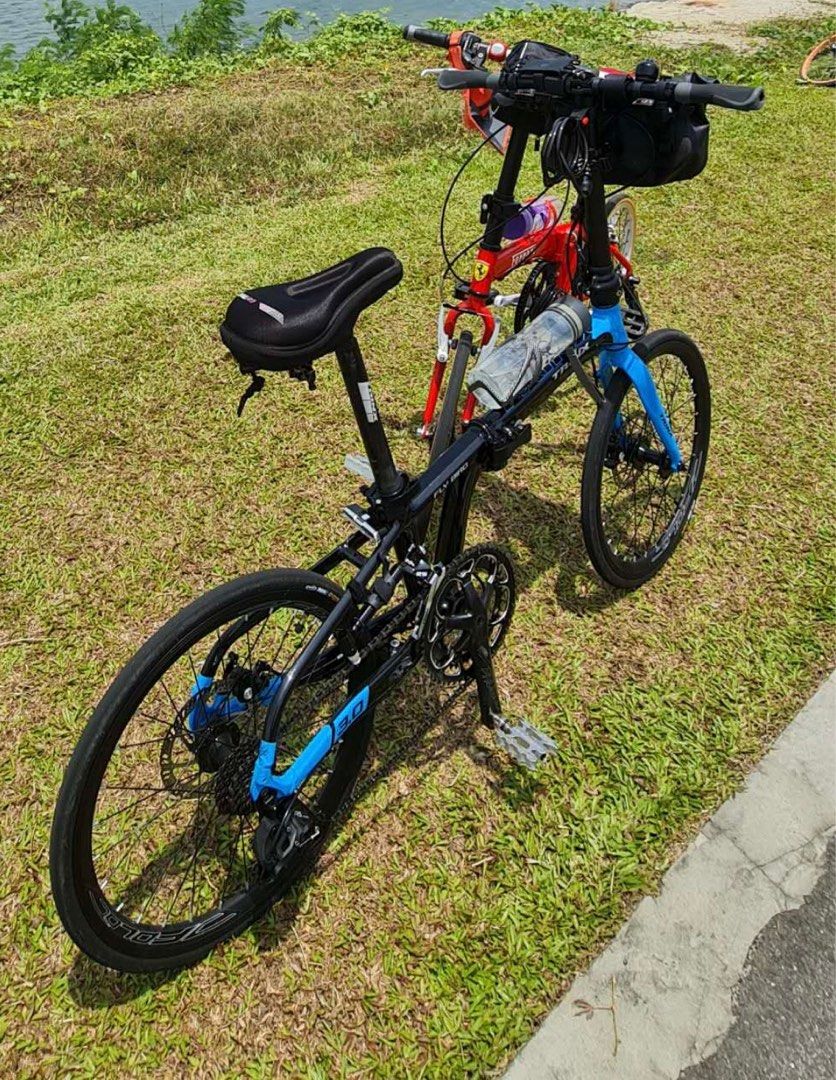 Trinx Flybird 3.0 foldable bike black blue in good condition