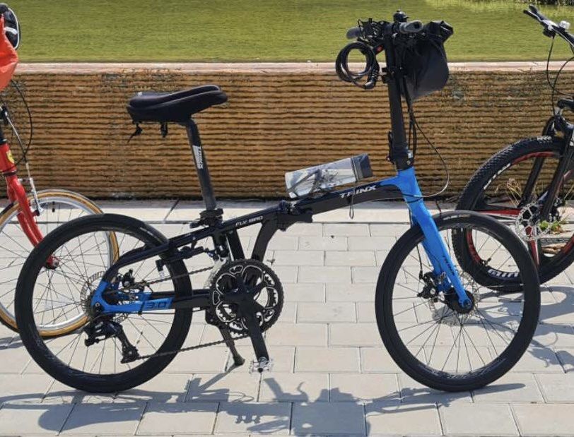 Trinx Flybird 3.0 foldable bike black blue in good condition Sports Equipment Bicycles Parts Bicycles on Carousell