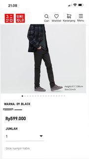 UNIQLO MEN BLACK JEANS REGULER STRECH