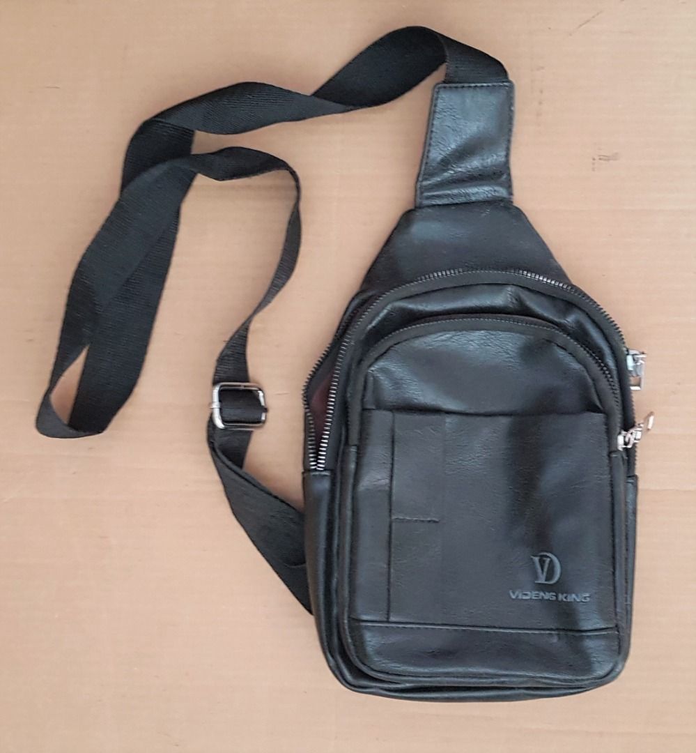 VIDENG KING Sling Bag Shoulder Bag Soft Leather Utility Backpack VD Original Cool Designer Haversack Fun Casual Bag Limited Edition Street