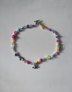 vivienne westwood inspired beaded necklace kidcore indie coquette cottagecore