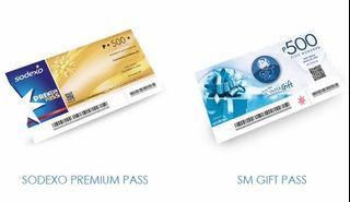 We buy and sell Sodexo Premium Pass and SM Gift Pass