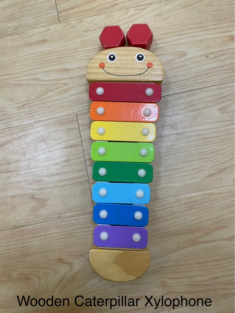 Wooden Caterpillar Xylophone, Hobbies & Toys, Toys & Games on Carousell