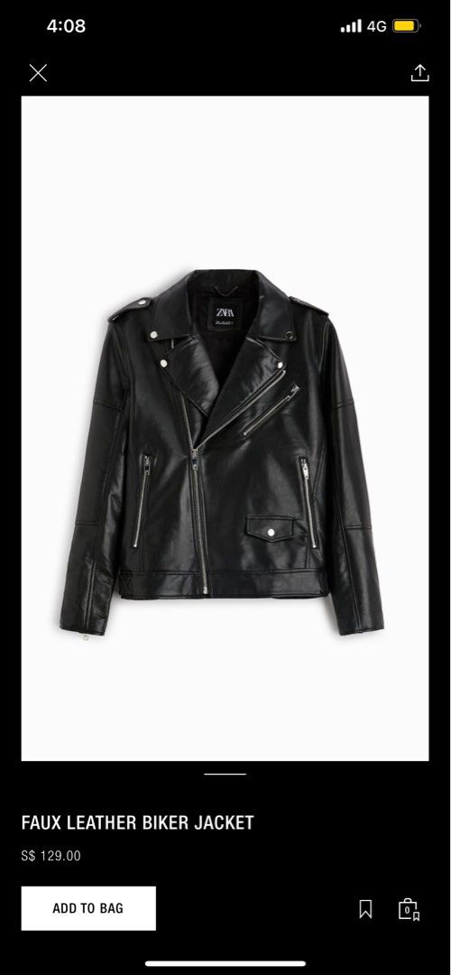 Zara leather biker jacket, Men's Fashion, Coats, Jackets and Outerwear