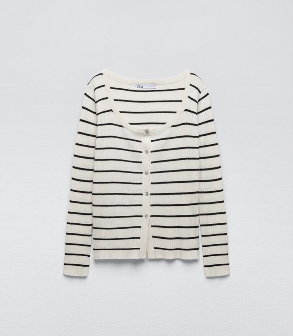 Zara ribbed knit cardigan, Women's Fashion, Coats, Jackets and Outerwear on Carousell
