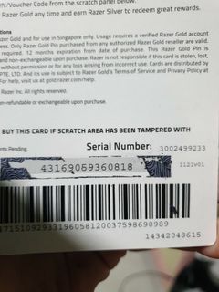 800 razer, Tickets & Vouchers, Store Credits on Carousell