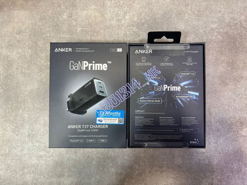 全新行貨門市現貨】Anker 737 Charger (GaNPrime 120W) PowerIQ 4.0 雙