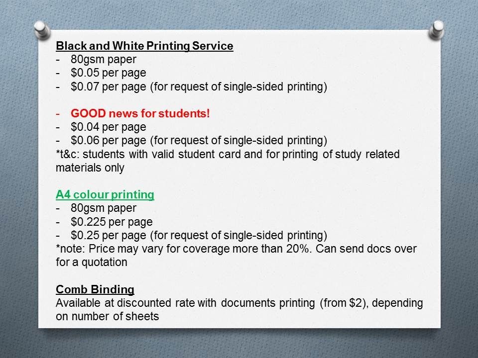 ***Punggol***A4 Printing, Comb Binding and Laminating Service, Business