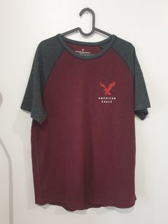 American Eagle Maroon Gray shirt - Medium