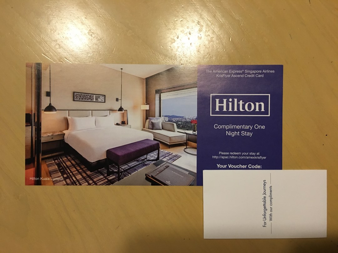 AMEX Vouchers Hilton Complimentary One Night Stay, Tickets & Vouchers
