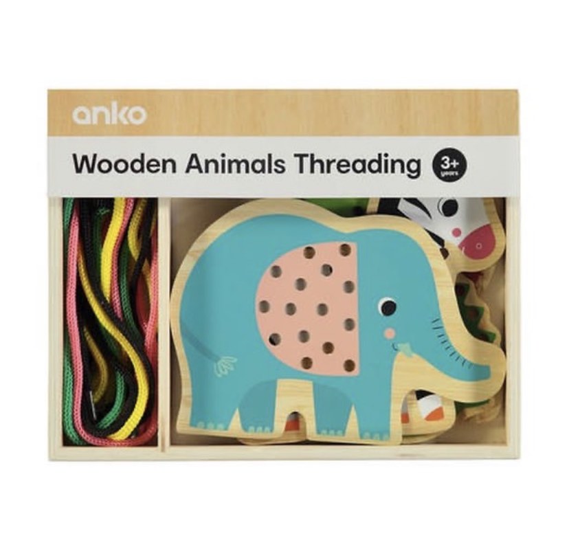 Anko Wooden Animals Threading Set, Hobbies & Toys, Toys & Games on