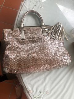Authentic Anya Hindmarch Woven Metallic Leather Huxley Tote