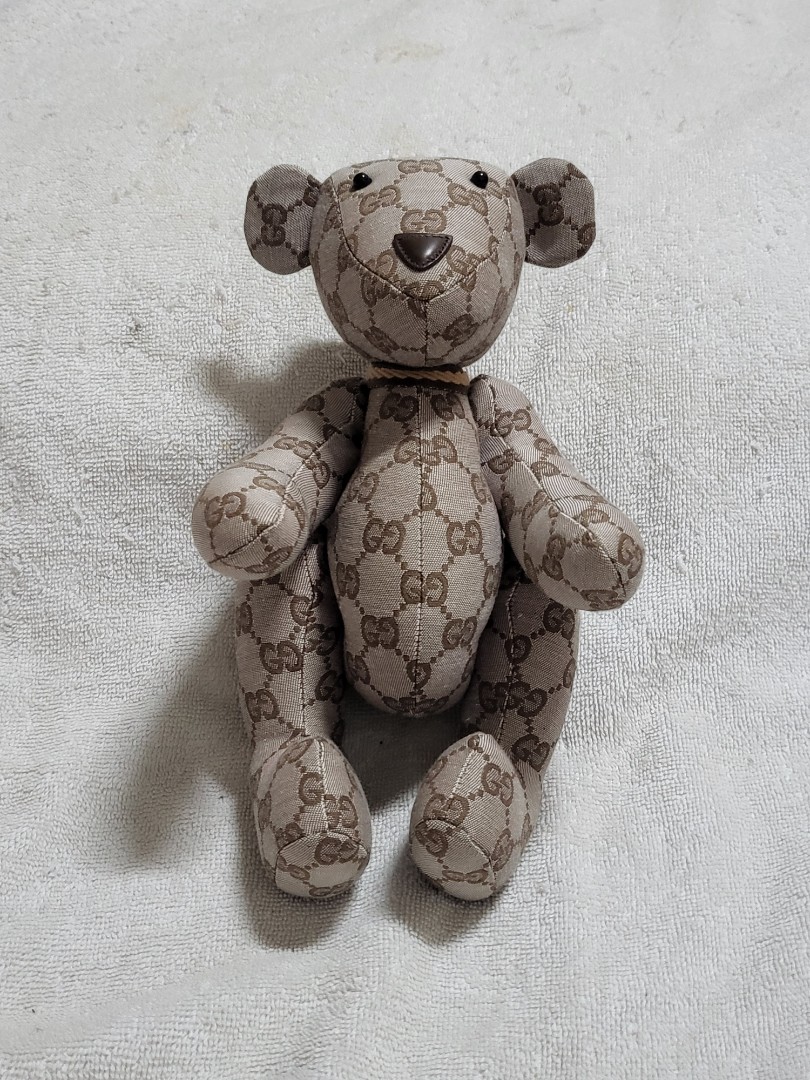 Authentic Rare Gucci Brown Monogram GG Teddy Bear Movable
