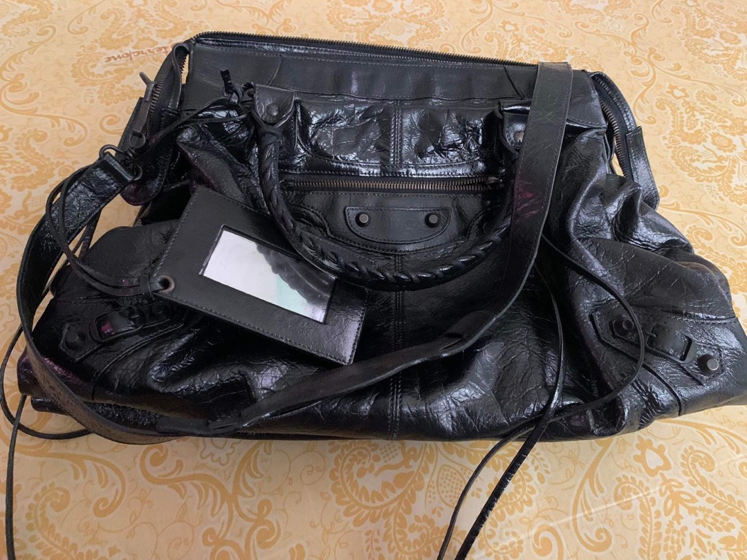 BALENCIAGA The first leather 2WAY Shoulder Bag with Mirror Handbag 103208 black