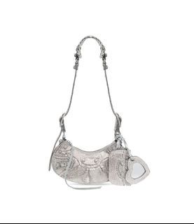 Balenciaga XS Le Cagole Rhinestones Gray