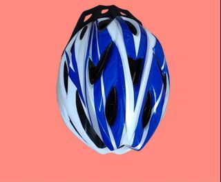 REPRICED-Bike Helmet, Royal blue and white