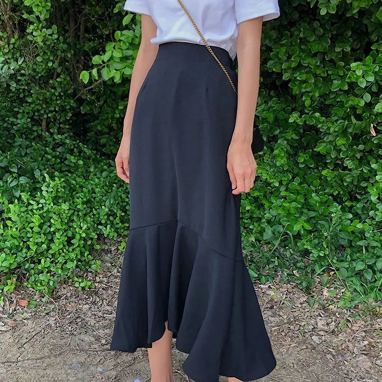 Black Mermaid Skirt, Women's Fashion, Bottoms, Skirts on Carousell