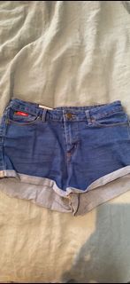 Blue denim shorts