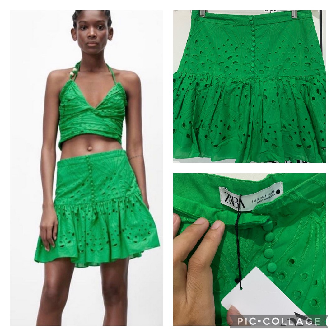 BN Zara embroidered skirt, Women's Fashion, Bottoms, Skirts on Carousell