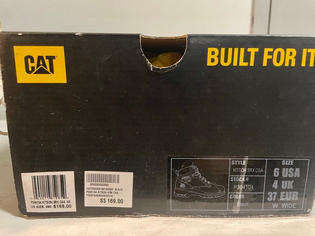 BNIB BNWT Kitson SRX CSA Caterpillar Ladies Women Woman Black Safety Combat Hiking Trekking Winter Work Steel Toe Boots EUR 37 not Dr Martins