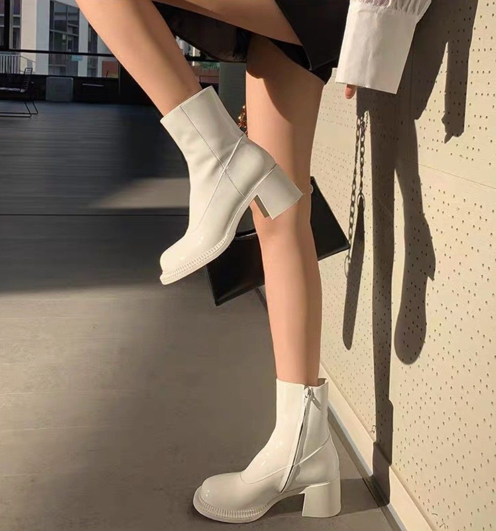 White ankle boots size 11 on sale