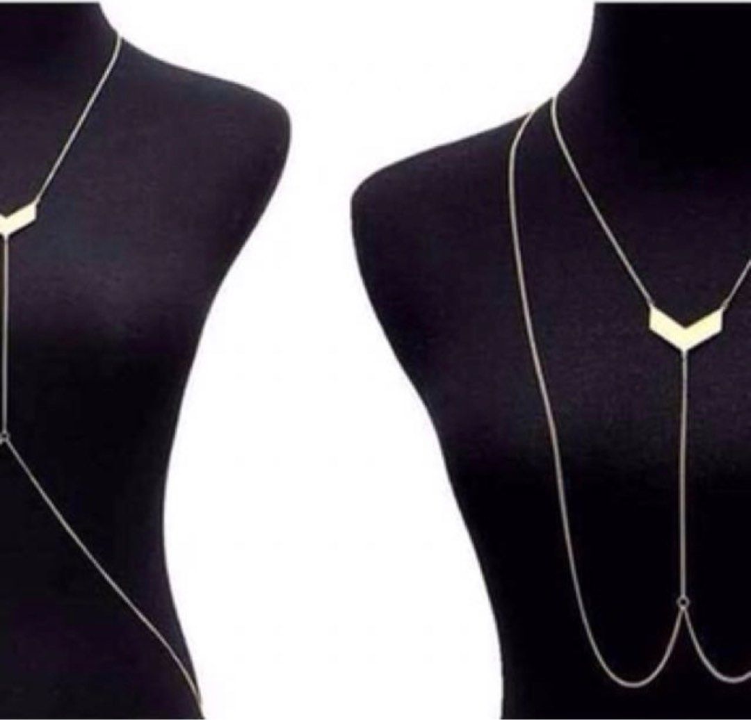 Gold body chain necklace online