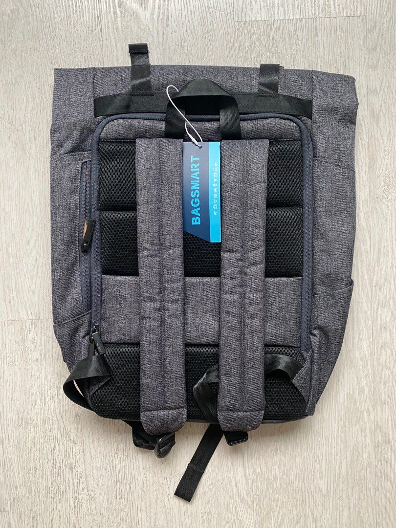 Brand New Grey Backpack, suitable for laptop (Bagsmart), Men's Fashion