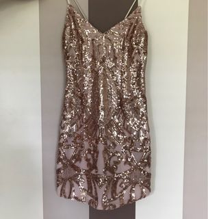 Brand New with Tag - Sequin Light Brown Party / Going Out Dress