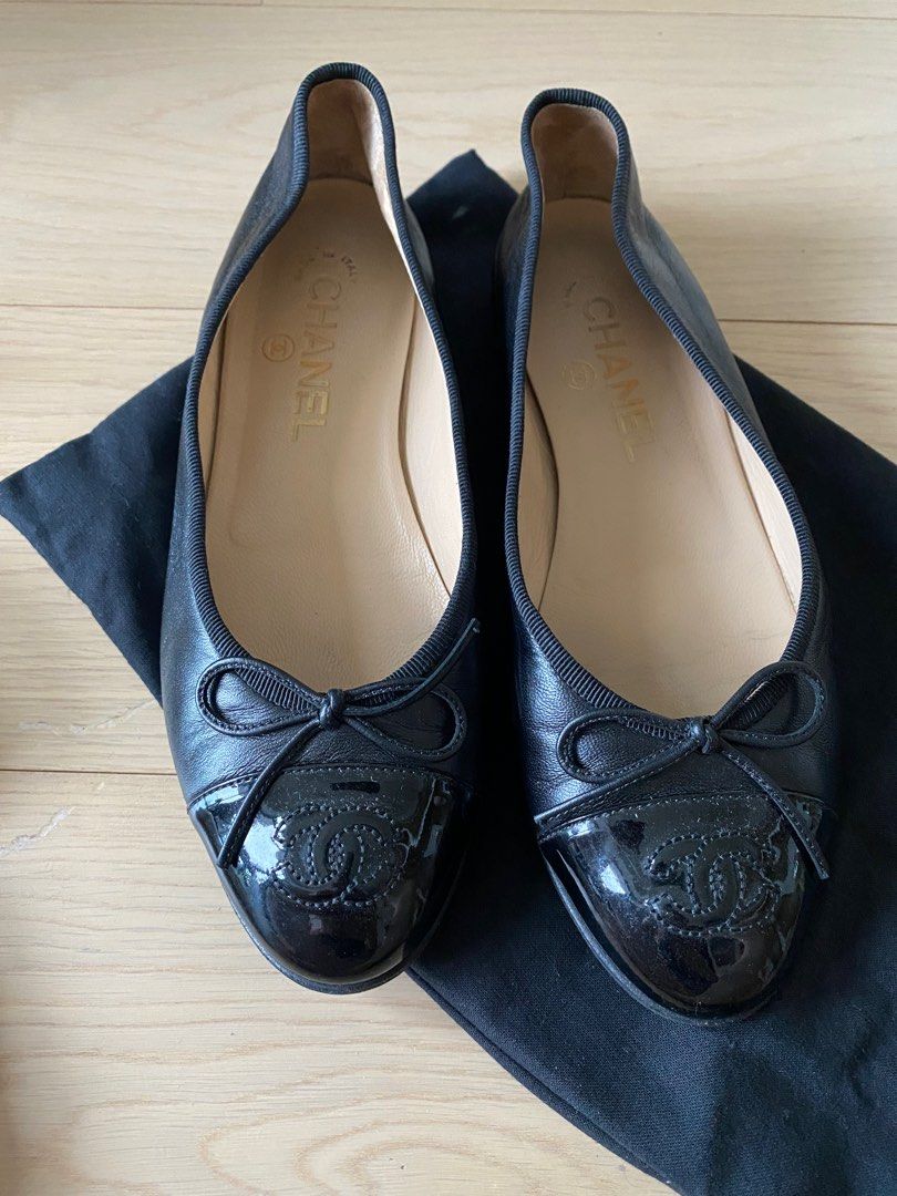 Chanel Ballerina All Black Flat 女裝 鞋 平底鞋 Carousell