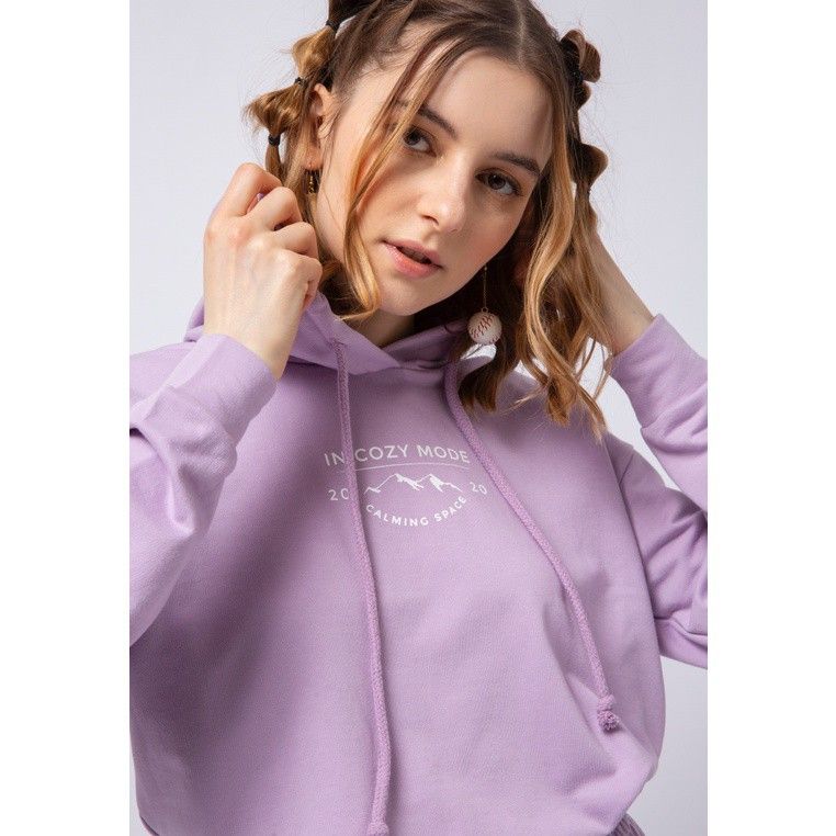 COLORBOX Hoodie Lilac Fesyen Wanita Pakaian Wanita Lainnya di