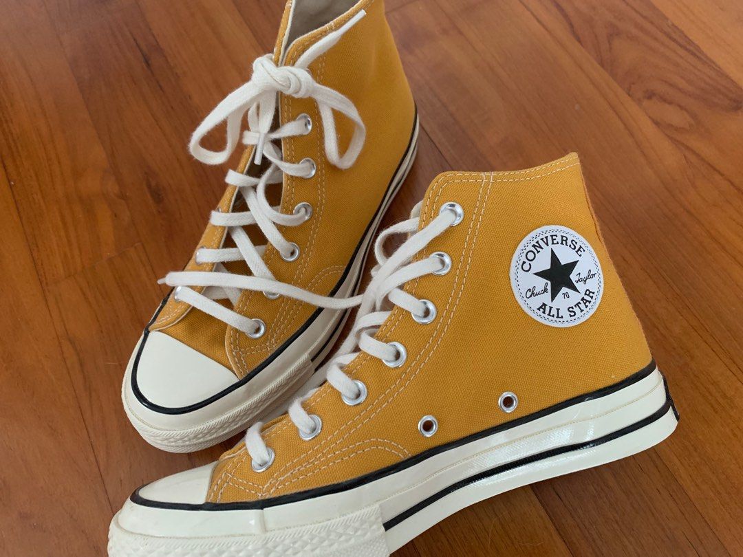 Converse mustard hotsell yellow high tops