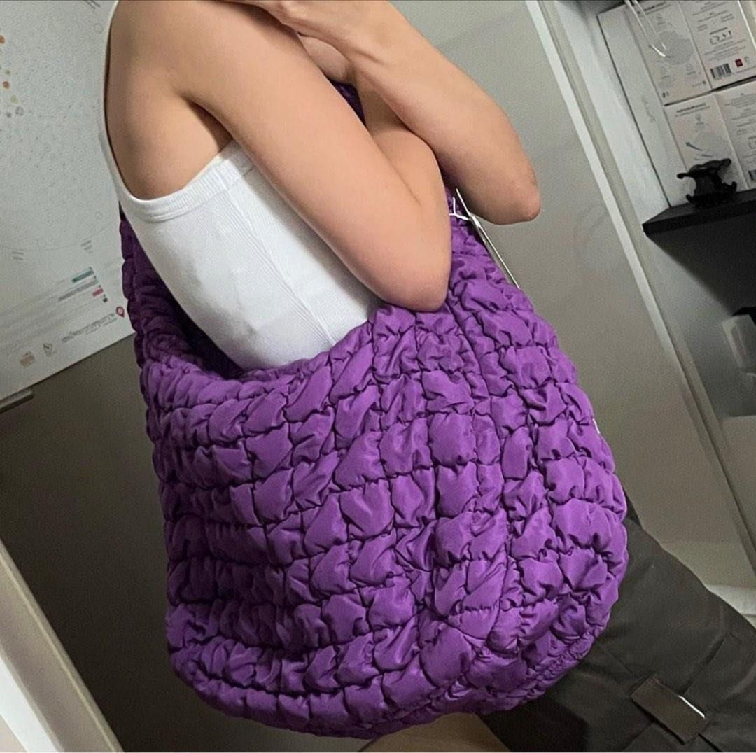 Purple quilted hot sale bag