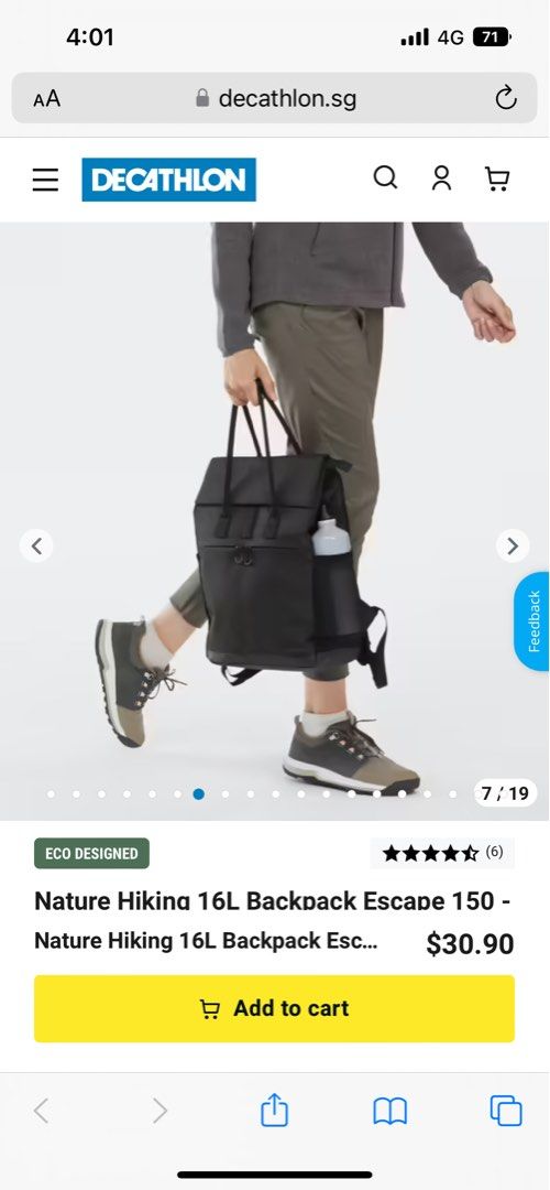 Decathlon Nature Hiking 16L Backpack Escape 150 Black Men s Fashion Bags Backpacks on Carousell