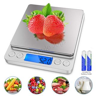 Emoly Food Scale,Digital Kitchen Scale, Mini Size Food Scale 500g/ 0.01g -  High Precision Jewelry Weight Scale with Platform, Stainless Steel, LCD