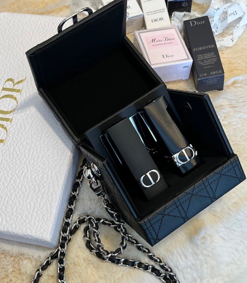 Rouge Dior minaudiere lipstick set unboxing  Dior holiday lipstick  swatches Dior lipstick set 2022  YouTube