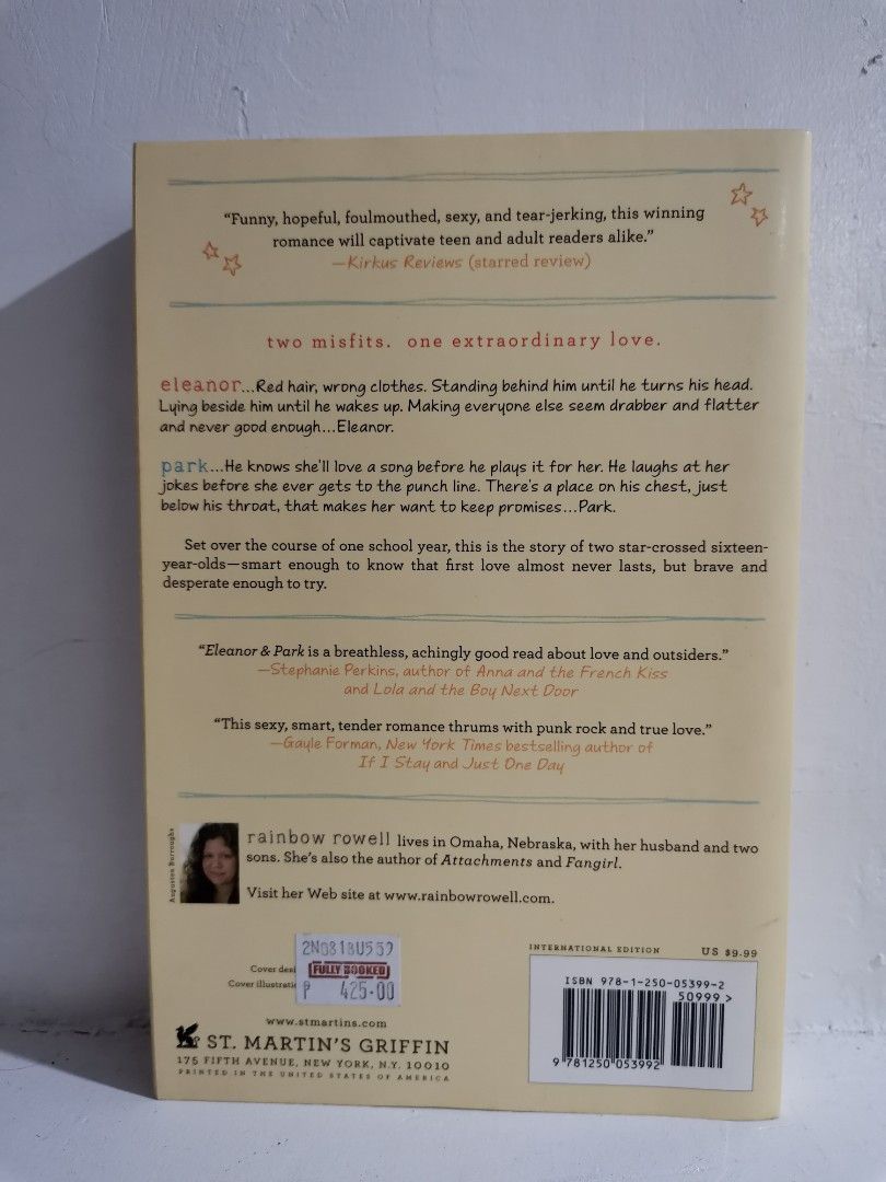 Eleanor and Park by Rainbow Rowell (Category: Storybooks) located in Manila. Submitted by faaaithyyy (Listing ID 1194840829, Image 2). Description: .