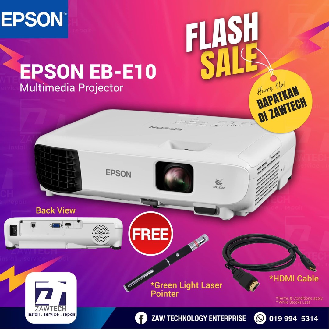 EPSON LCD PROJECTOR EBE10, Computers & Tech, Office & Business