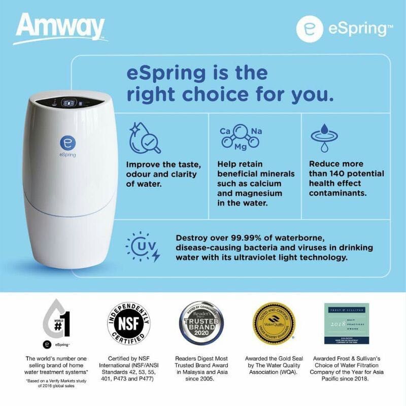 eSpring Water Filter kill 99.99 bacteria & viruses, TV & Home