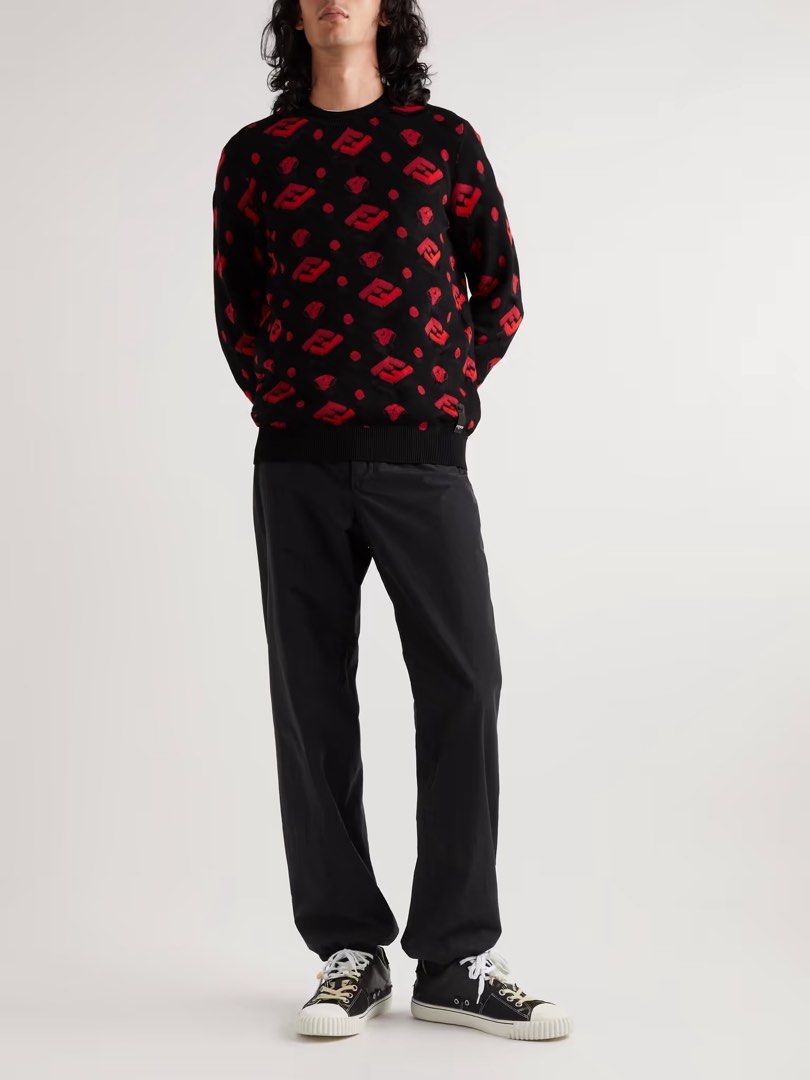 Fendi logo intarsia sweater store