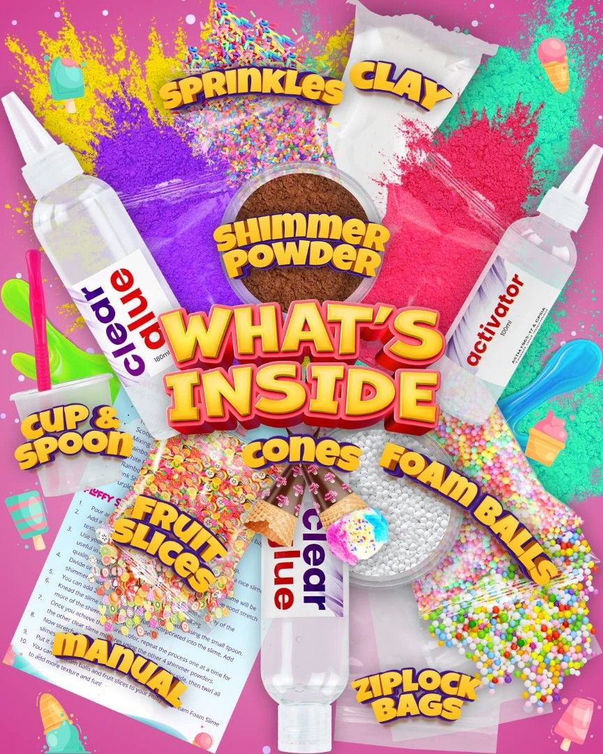 Fluffy Slime Kit For Girls 1012 Ice Cream Slime Making Kit Butter