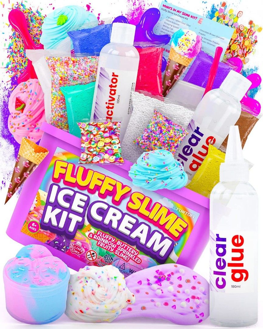 Fluffy Slime Kit For Girls 1012 Ice Cream Slime Making Kit Butter